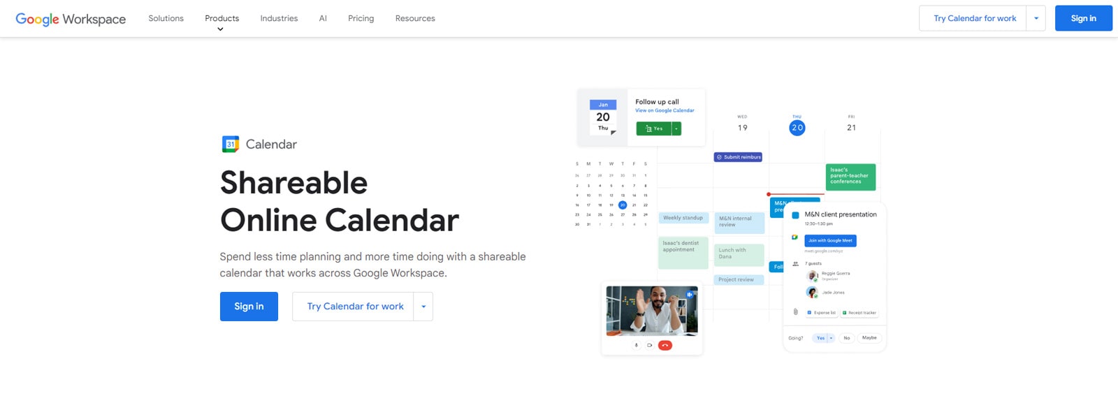 Fotografia di Google Calendar, la cui integrazione è richiesta per molti siti web di agenzie di viaggio.