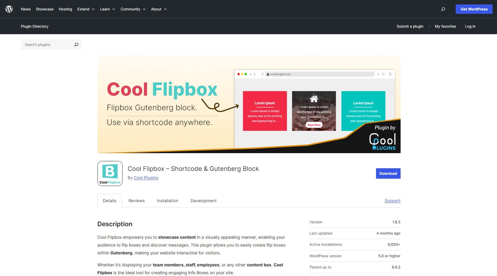 Vista di Cool Flipbox, uno dei plugin Flip Box di WordPress con molteplici opzioni di allineamento.