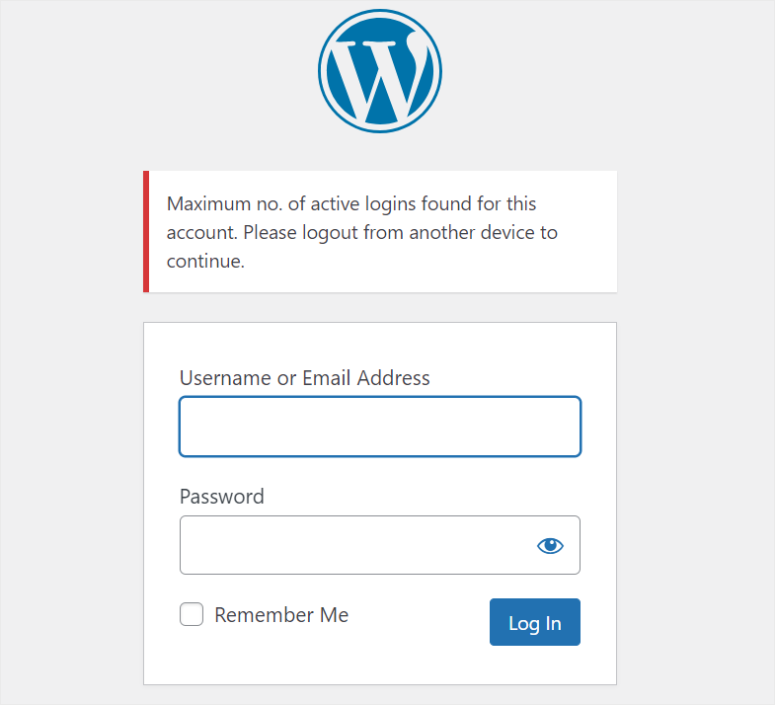 loggedin blocked login example