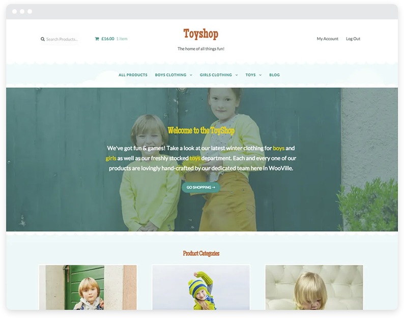 ToyShop WooCommerce WordPress 테마의 예