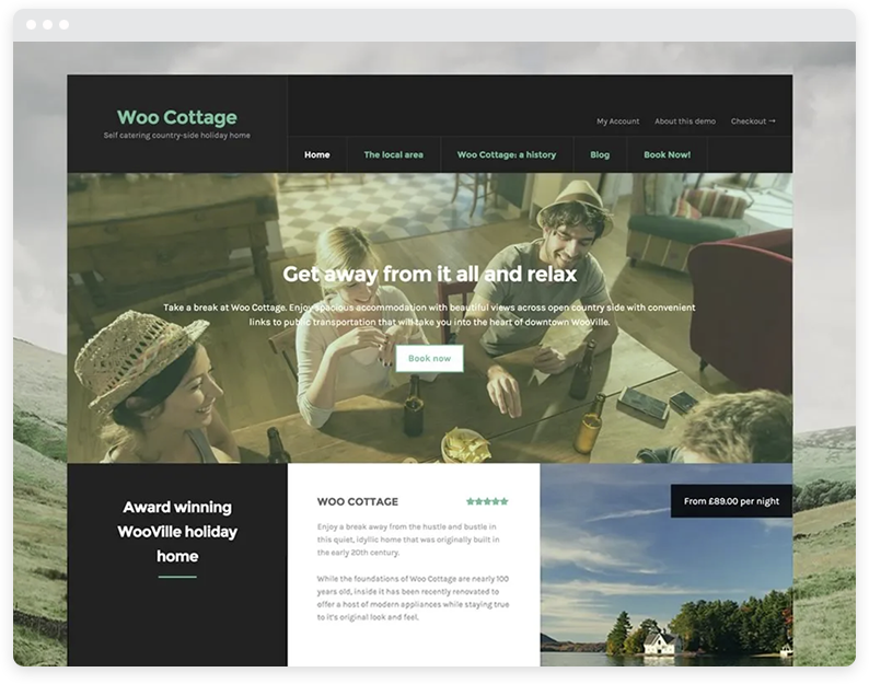 Hotel WooCommerce WordPress 테마의 예