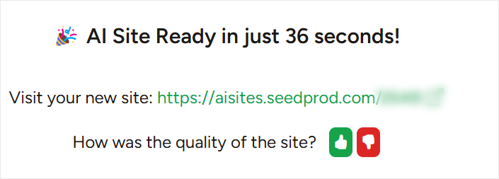 seedprod ai site creation complete