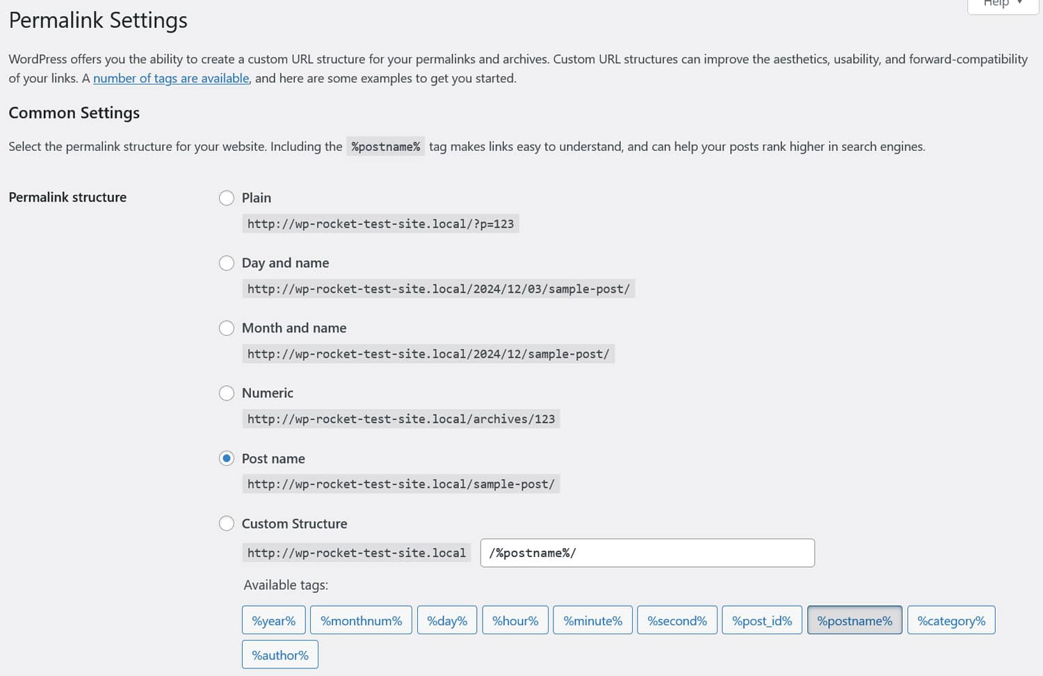 Configuración de enlaces permanentes de WordPress