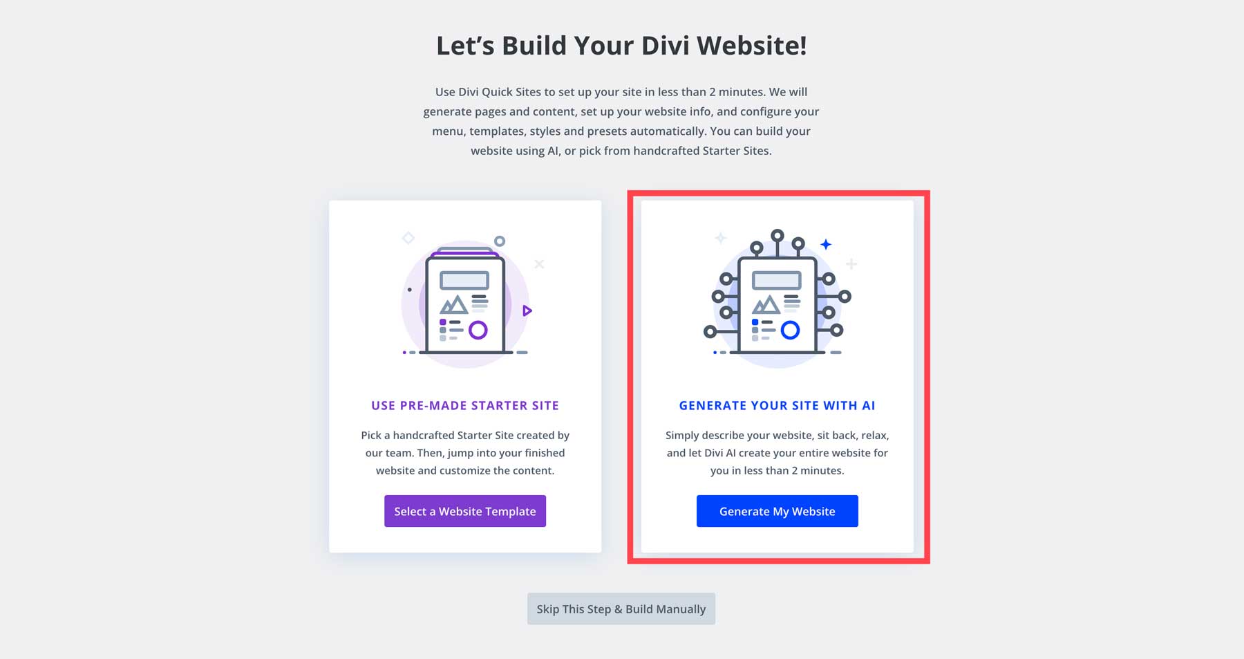 generar sitio web con Divi AI