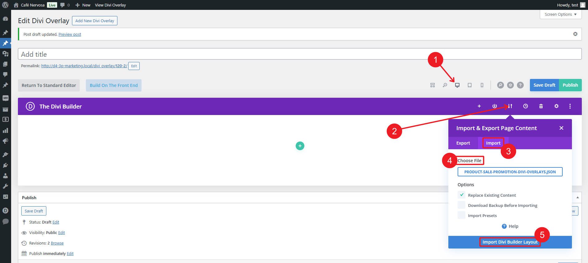 ステップ 1 - Divi オーバーレイによるポップアップの作成