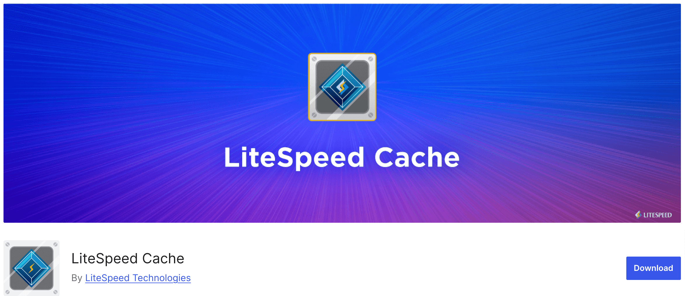 これは LiteSpeed Cache プラグインのスクリーンショットです