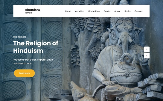 ヒンズー教の寺院のWordPressテーマ