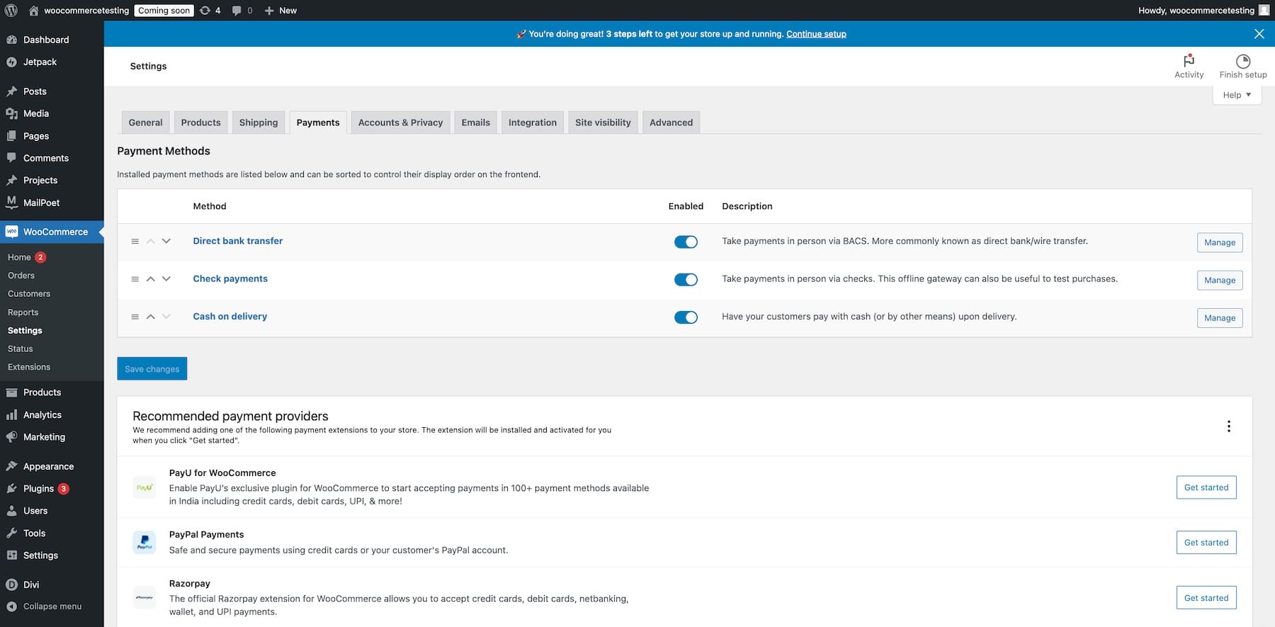 การชำระเงิน woocommerce