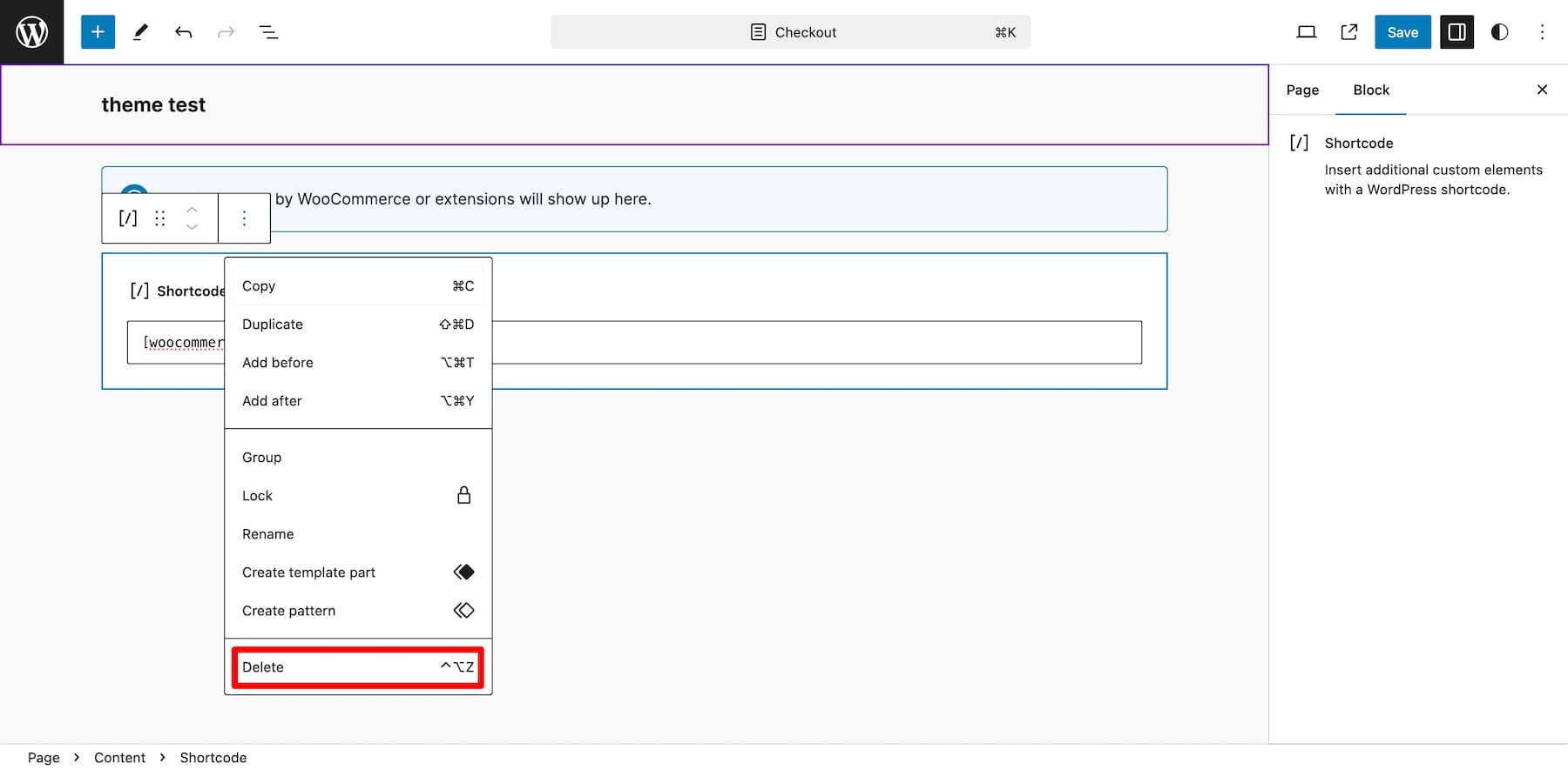 ลบรหัสย่อการชำระเงินของ woocommerce