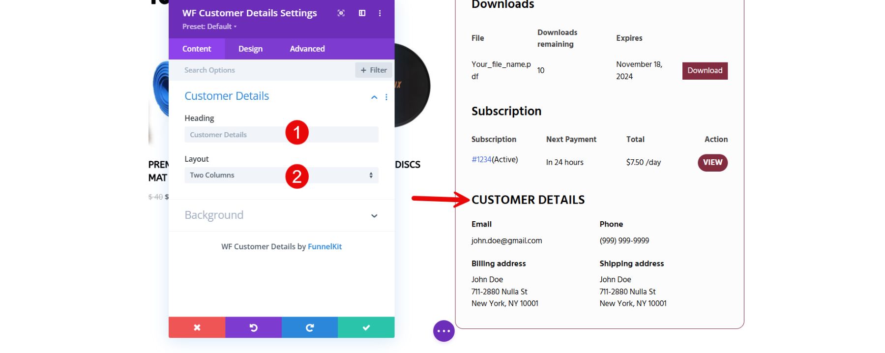 dane klienta woocommerce