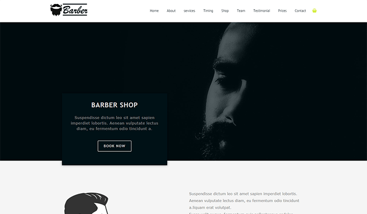 Barbar Shop Elementor Template Kit