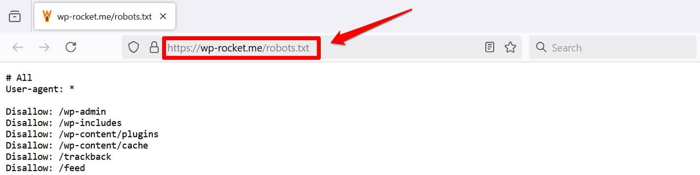 robots.txt ファイルをブラウザ経由で表示する