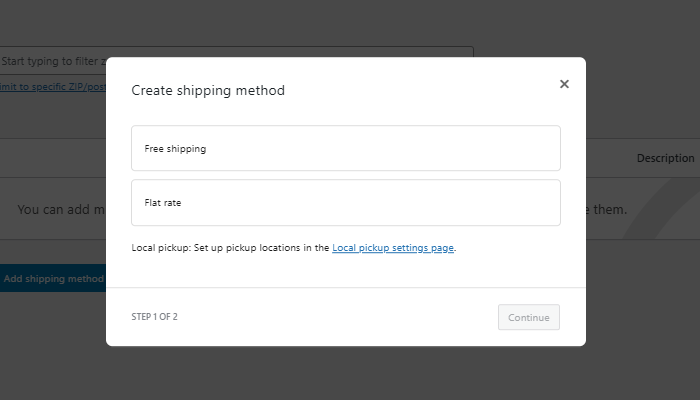 shipping method