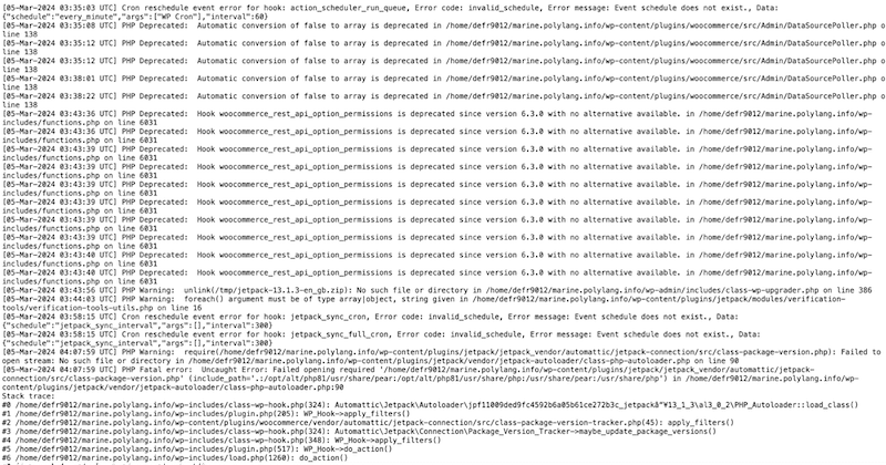 Contoh file log debug - Sumber: situs pengujian saya 