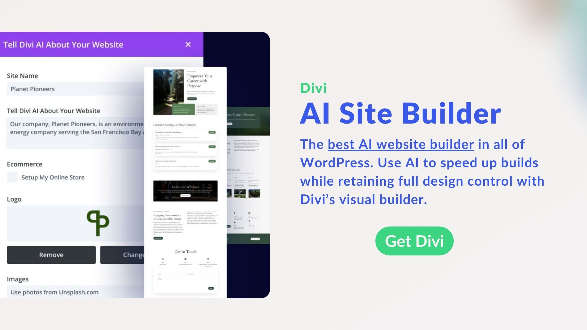 Divi AI Webサイトビルダー