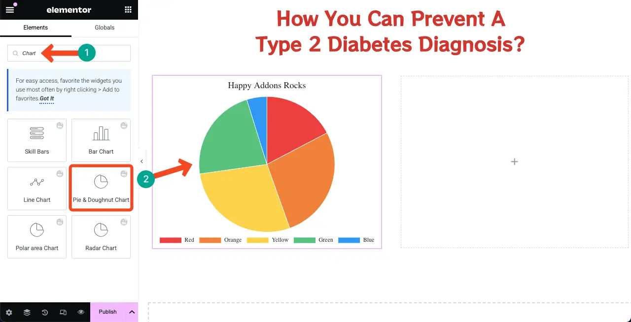 Add a pie chart