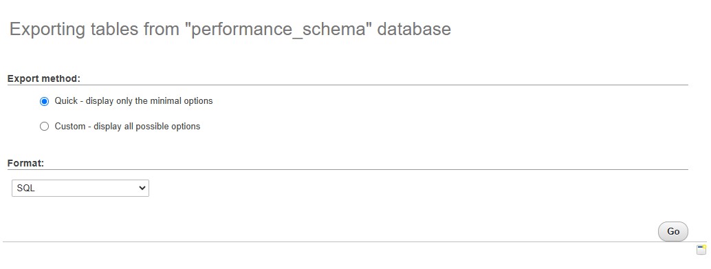 SQLとしてデータベースをエクスポートします