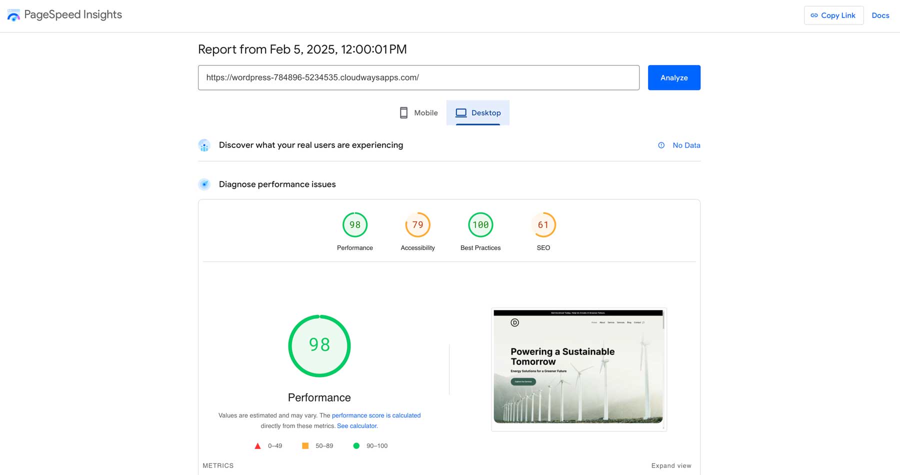 Google PageSpeed ​​Insights