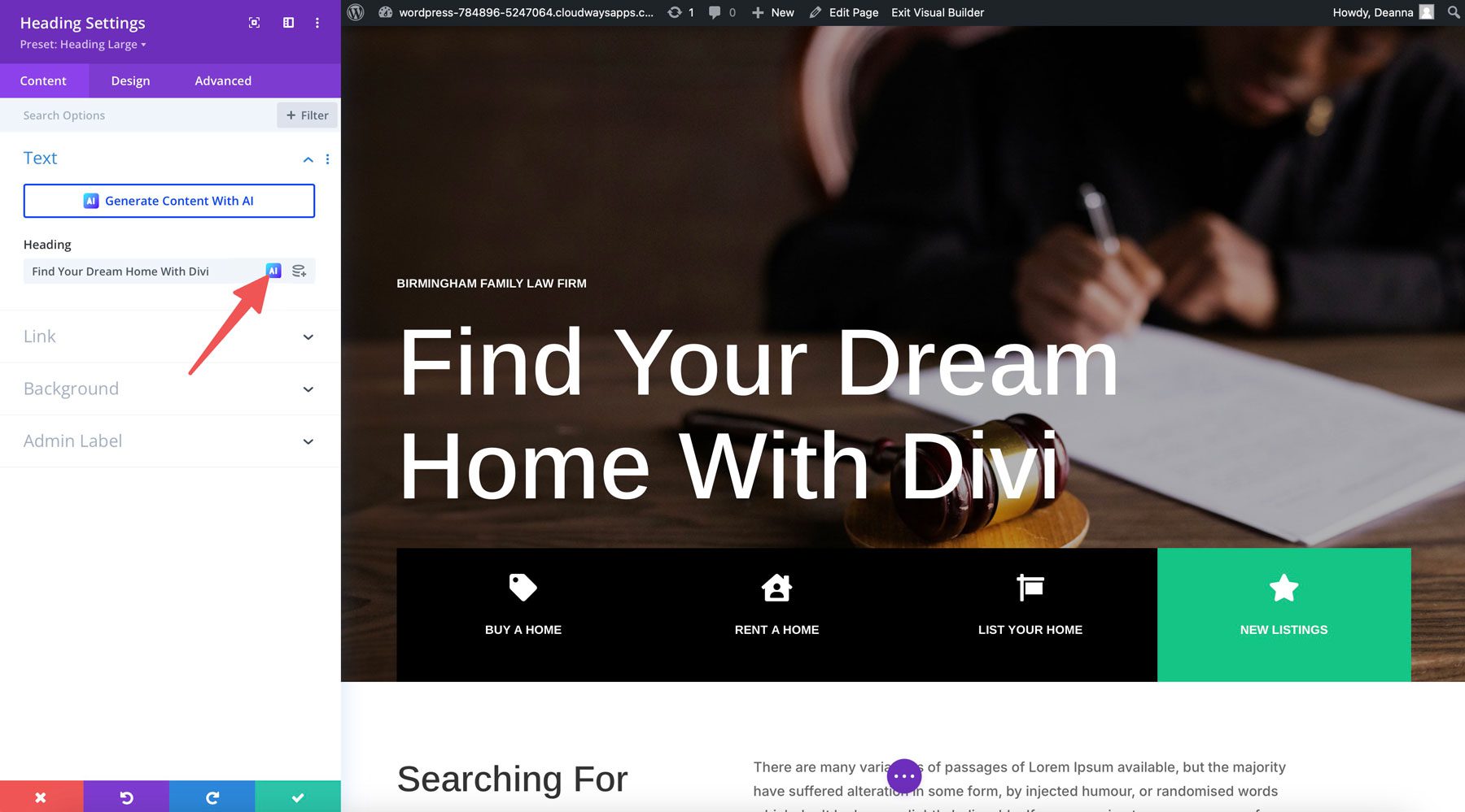 Divi AIをアクティブにします