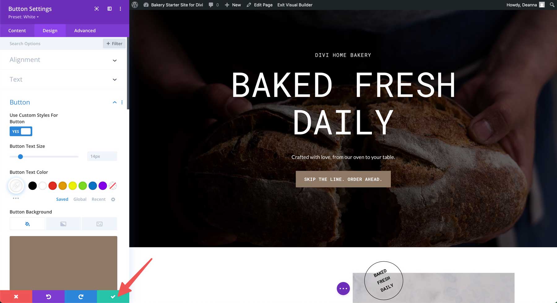 Sito di avviamento da forno per Divi