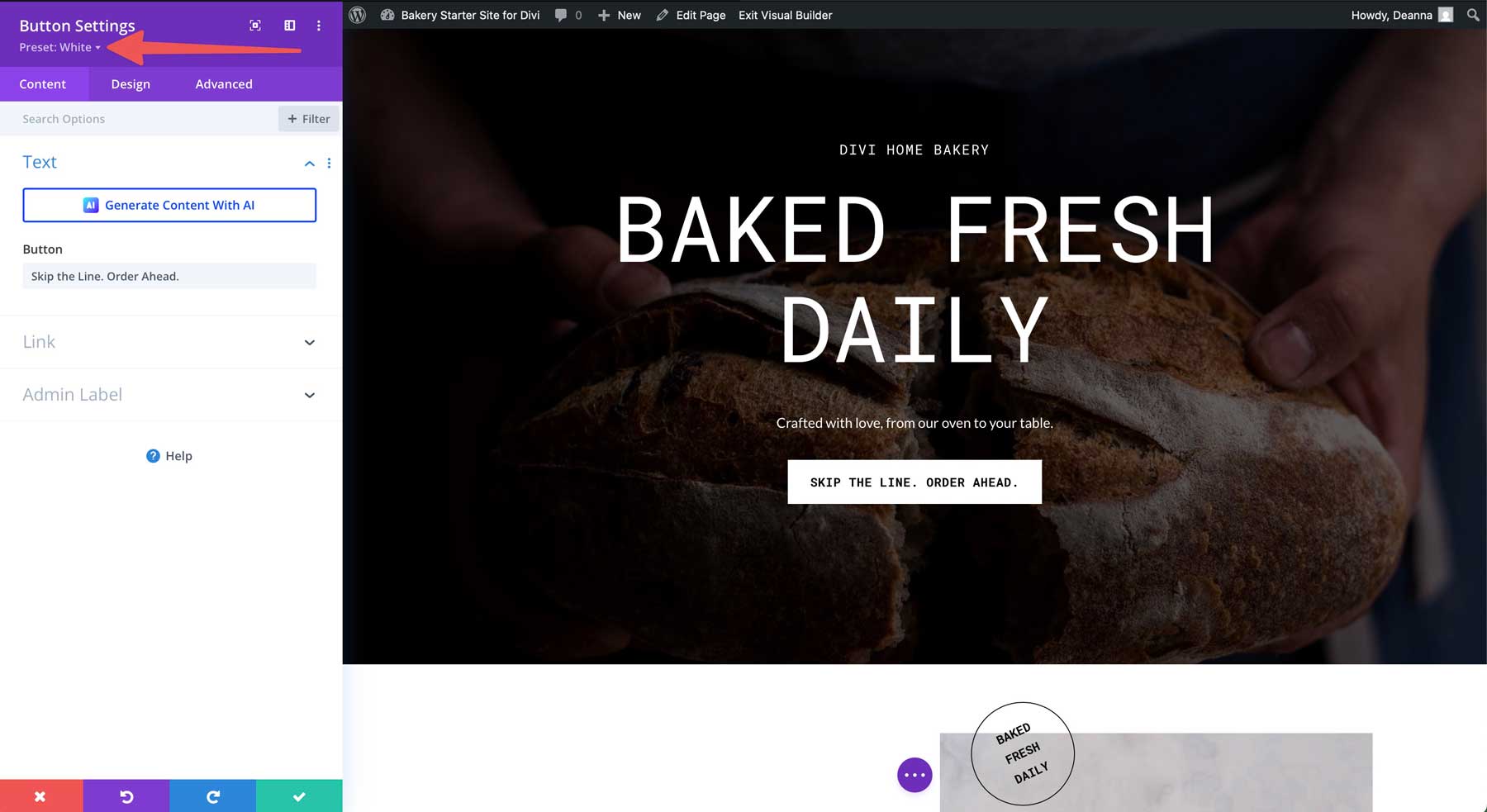 Situs starter toko roti untuk divi