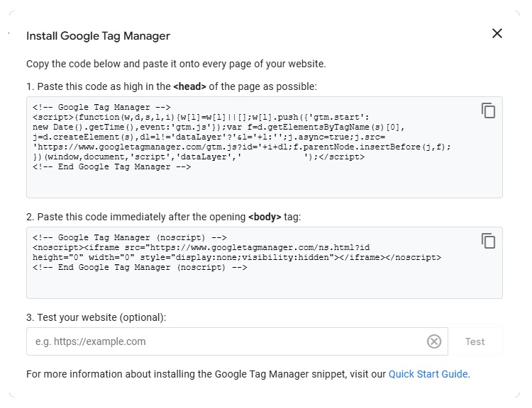 Google Tag Manager ID