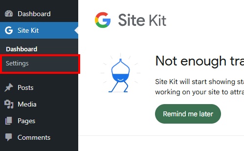 Google Site Kit Settings