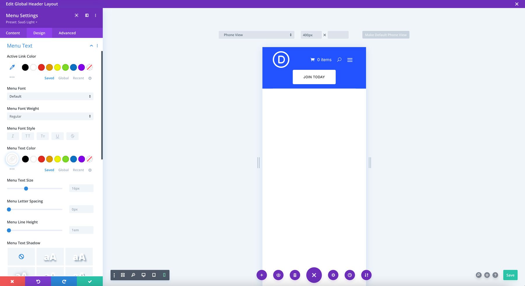 Situs starter SaaS untuk Divi