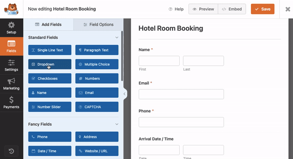 WPForms drag and drop builder