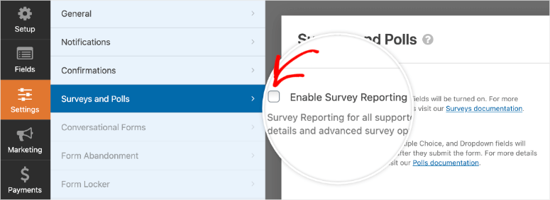 form enable survey reporting