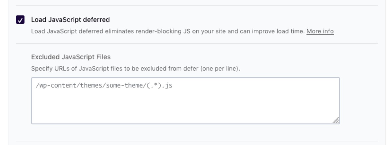 WP火箭JavaScript延期选项