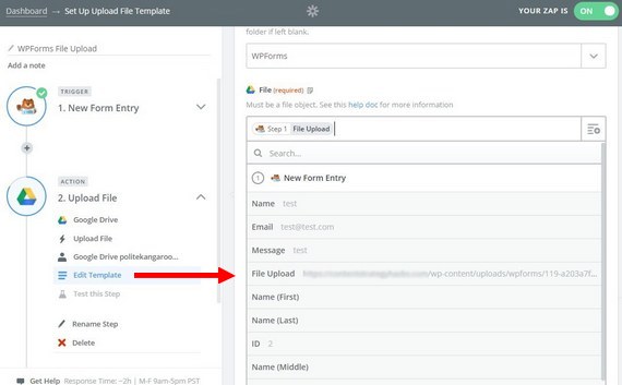 pilih file di zapier