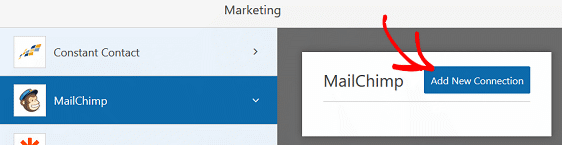 Erstellen Sie benutzerdefinierte MailChimp-Felder - MailChimp-Add-On-Einstellungen, Neue Verbindung hinzufügen