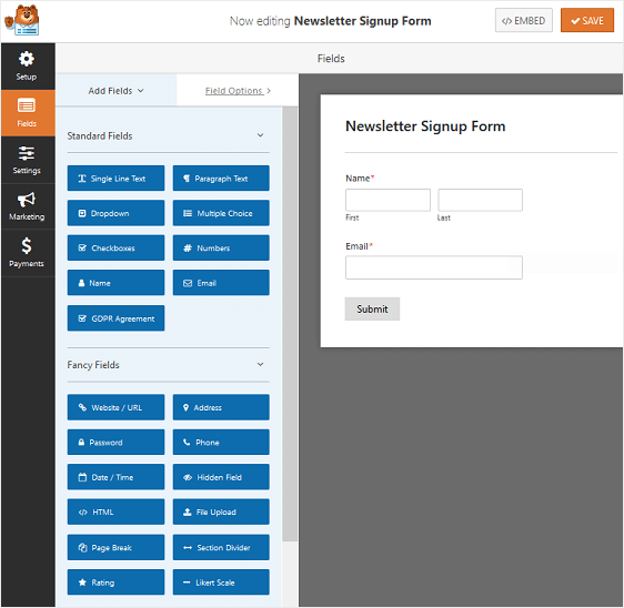 Personnalisation des WPForms