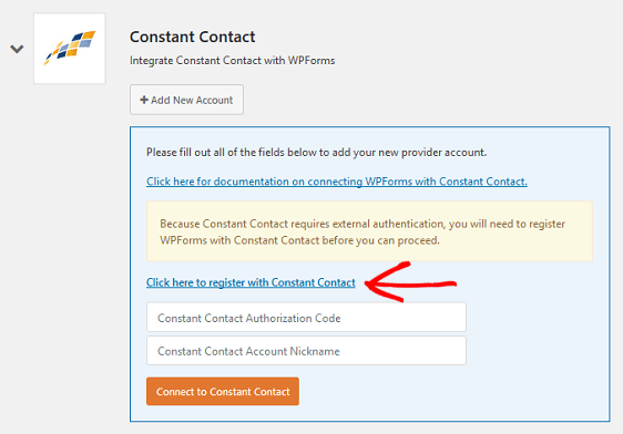 Conectați contactul constant la WPForms