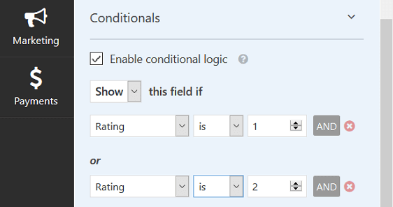 Exemple de logique conditionnelle