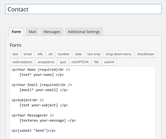 Formularul de contact 7