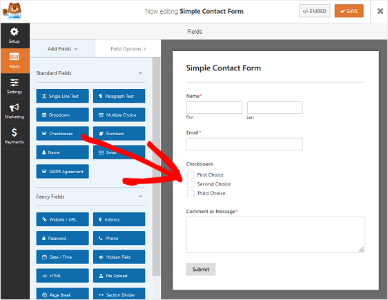 Campos de formulario de WPForms