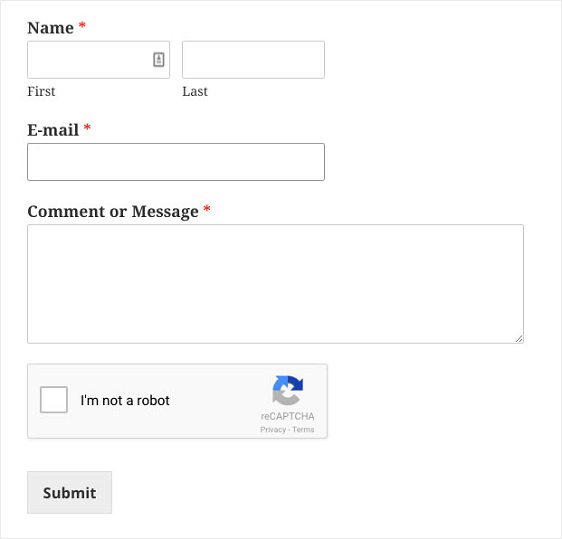 مثال reCAPTCHA