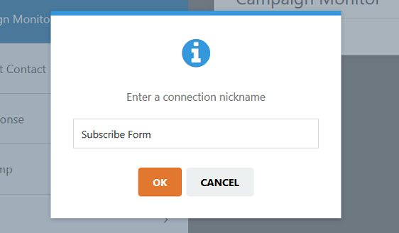 Nome da conexão do Campaign Monitor do WordPress