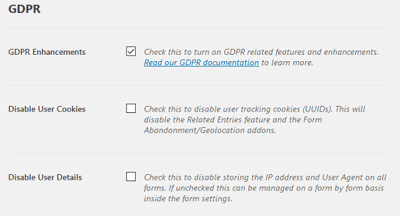 Fonctionnalités d'amélioration du RGPD