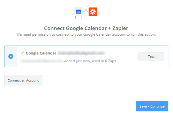 Conta do Google no Zapier