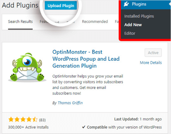 Unggah Plugin MonsterInsights