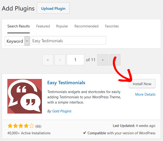 Plugin Testimonianze Facile