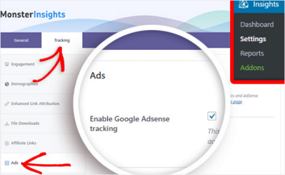Monsterinsights 廣告跟踪