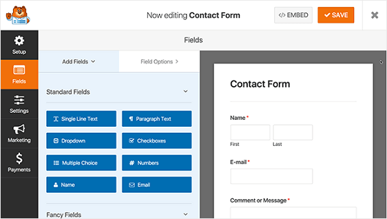 exemple de formulaire de contact