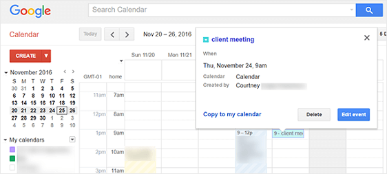 Réservation client dans Google Agenda