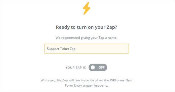 命名並打開 zap