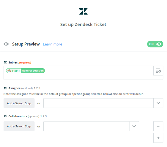 zendeskチケットを設定する