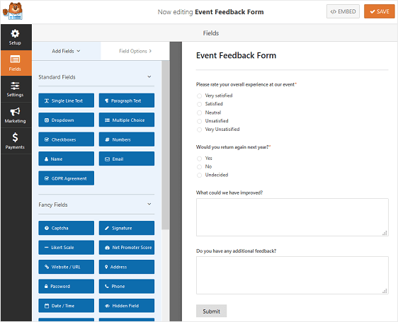 Event-Feedback-Formular